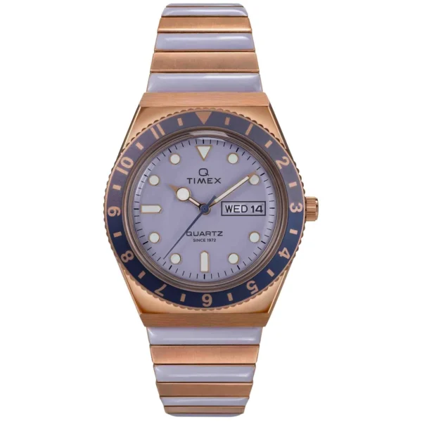 Timex Q 36mm Rose Gold Purple SS