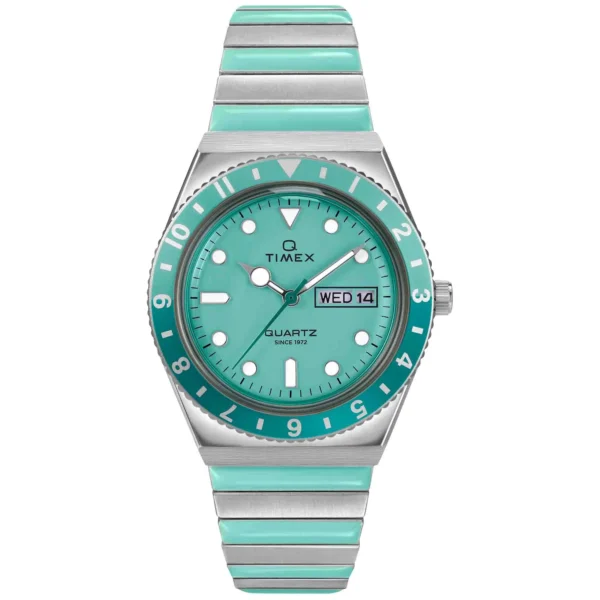 Timex Q 36mm Teal SS